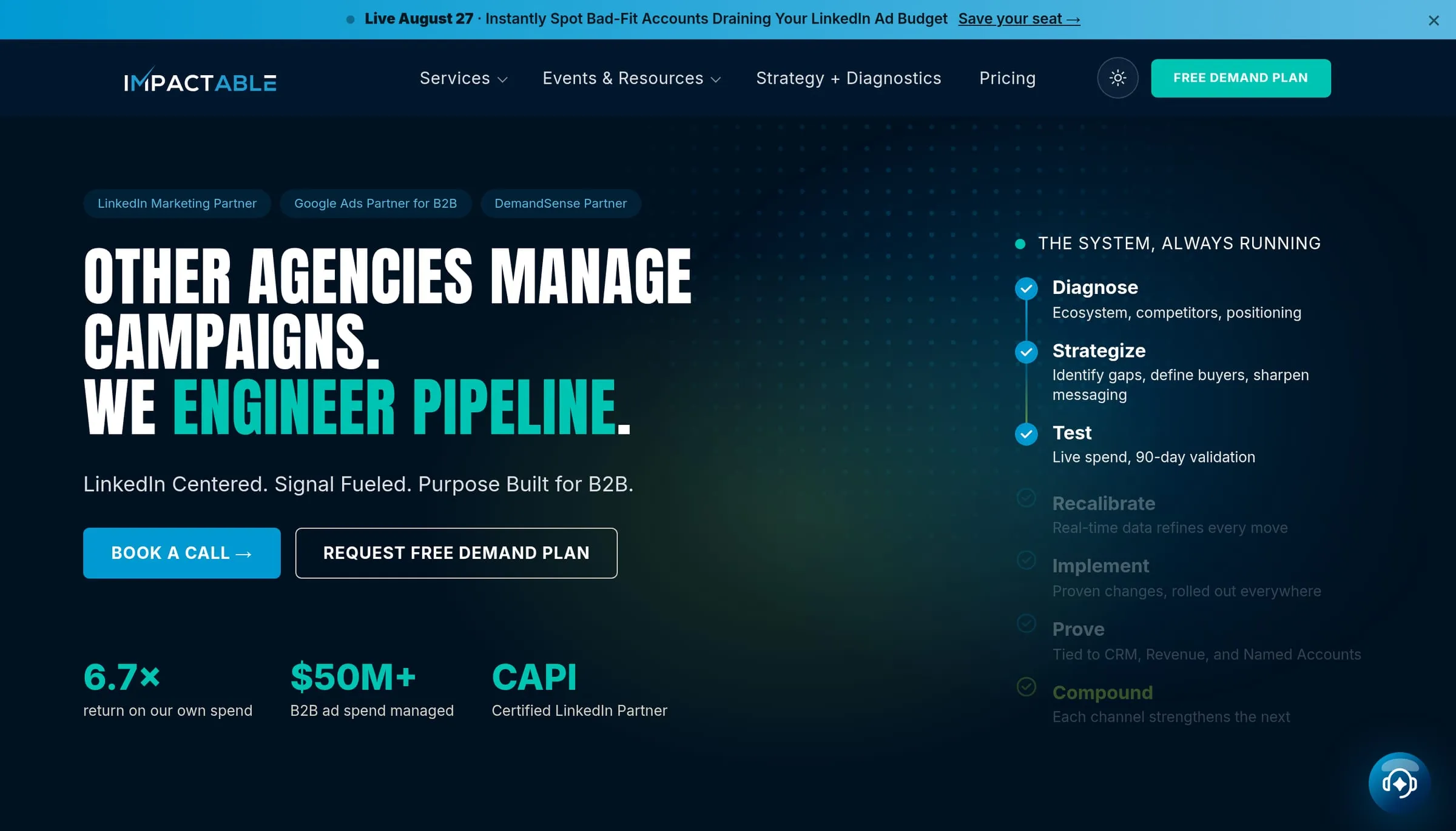The Impactable homepage